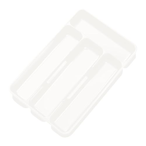 Stibtmr Besteckschublade - Schubladenorganizer für Besteck - Kompakter Organizer Mit 4 Fächern Für Gabeln Küche Schrank Arbeitsplatte Zuhause Wohnung Wohnheim Camping Haus von Stibtmr