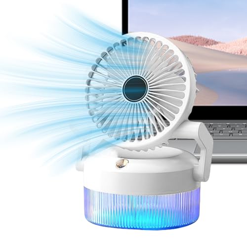 Stibtmr Nebelventilator Tragbar | USB-Aufladbarer Luftzirkulator - Leiser Klappbarer Kühlventilator Mit Licht Für Camping Garten Gym Reisen Zelt Outdoor Stibtmr Nebelventilator Tragbar | USB-Aufladbarer Luftzirkulator - Leiser Klappbarer Kühlventilator Mit Licht Für Camping Garten Gym Reisen Zelt Outdoor von Stibtmr