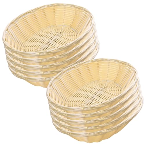 10pcs Ovale Plastikbrotkörbe, 7, 9x2, 4in leerer Lebensmittelkorb für Obstküchen Restaurant Display von Stibzeup