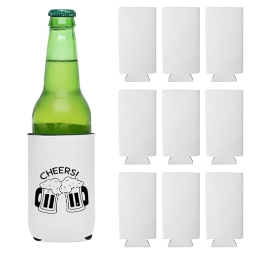 10pcs können kühler Sublimation Blanks Neopren -Bierärmel isoliert Dose Halter für schlanke Getränke Bierdosen DIY -Projekte von Stibzeup