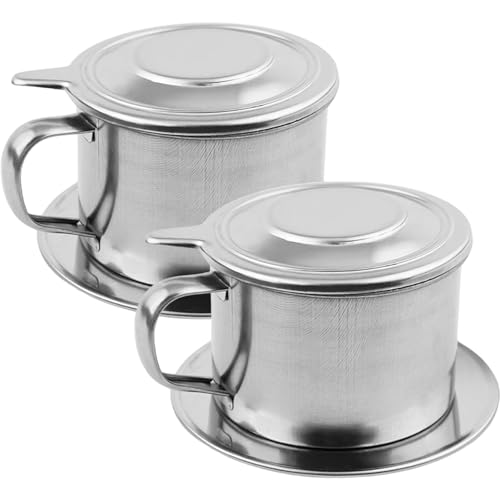 2 Set Edelstahl Vietnamesischer Kaffee -Tropf -Filter, 3, 3x2, 5in professionelles Waschablenken wiederverwendbares Cafe Phin von Stibzeup
