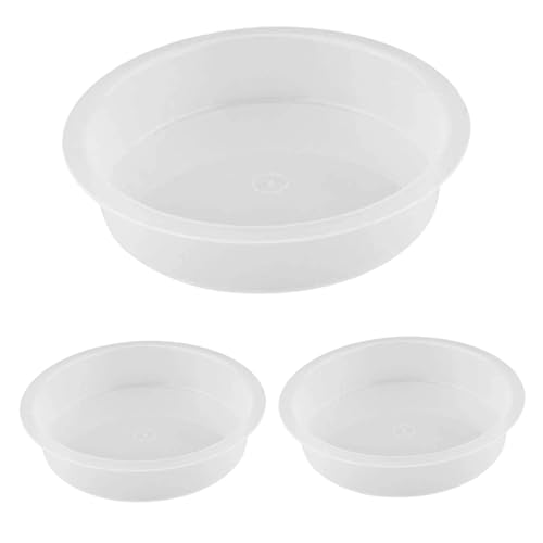 3pcs Vogelwasserfuttermittel, runde Plastikvogelfutterschale, 7 Dia..Fütterungsstation Badewasserschalenzubehör für Fütterungsstation Tablett von Stibzeup