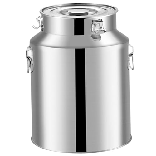 5L Edelstahlmilchdose mit Deckel und Schnalle, großer Griffeimer für Weinöl Flüssigkeit Speicher Transport von Stibzeup