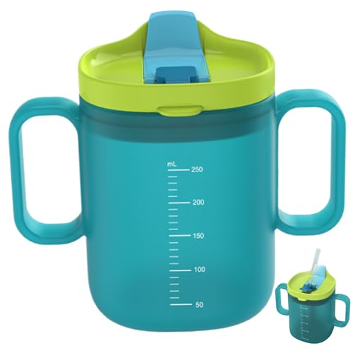Erwachsener Sippy Becher für ältere Verschüttungsproof mit Stroh 260 ml PP mit Griff von Stibzeup