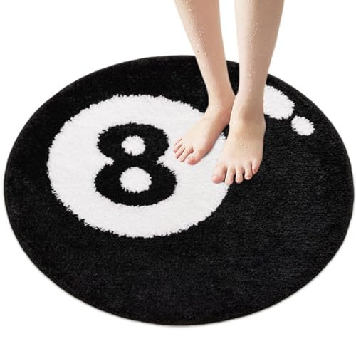 Stibzeup 8 Ball Teppich 24 Zoll Wasser absorbierende schnelle trockene Nicht -Schlupf -Teppich für Schlafzimmer Wohnzimmerdekoration von Stibzeup