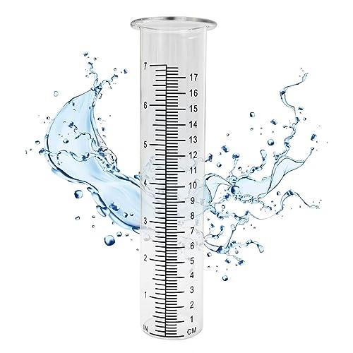 Stibzeup Außenregenregenmesser 8.25x2.25x1.75 transparentes Kunststoff mit 2 Skalen rissbeständig von Stibzeup