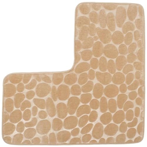 Stibzeup Eckduschmatte 31, 5 x 31, 5 Zoll L Form Weiche absorbierende absorbierende Badeteppichmaschine Waschbar für Heim- und Hotelgebrauch von Stibzeup