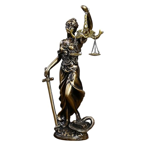 Stibzeup Lady Justice Statue Realistic Blind Lady Justice Halten Schwert und Skala dekorative Harzstatue für Anwaltskanzlei, Desktop, Regal von Stibzeup