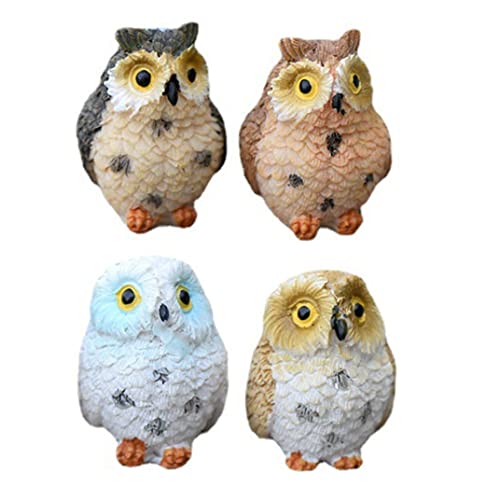 Stibzeup Miniatur -Eulen -Ornamente Mini Rasin Owl Garden Figuren Landschaft Doll Weihnachtsdekor 3cm 4pcs von Stibzeup