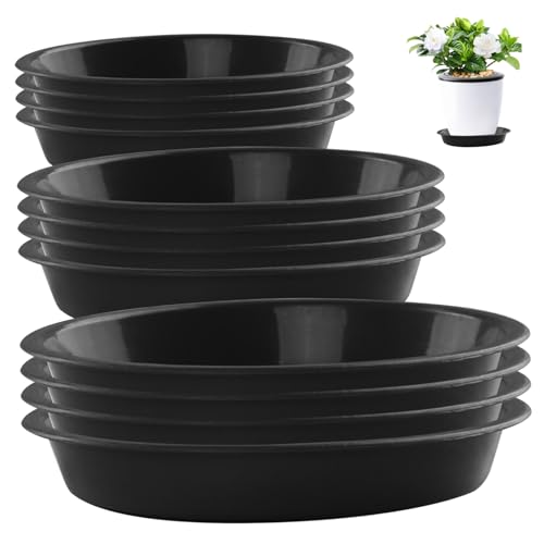Stibzeup Plastikpflanzenunter Untertasse 12pcs 6 8 10 Zoll Blütenblumtopf Tropfschale Wasserfänger für Töpfe drinnen im Freien im Freien von Stibzeup