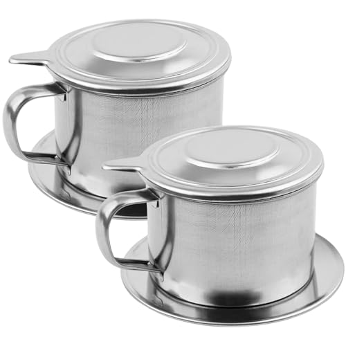 Vietnamesischer Kaffee Tropfer 2 Set Edelstahlfilter 3.3x2, 5in professionell wiederverwendbar von Stibzeup