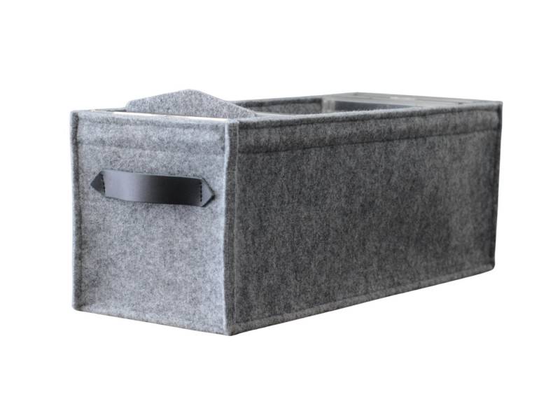 Stich-haltig Aufbewahrungsbox CD Box aus Filz mit schwarzen Ledergriffen Stich-haltig Aufbewahrungsbox CD Box aus Filz mit schwarzen Ledergriffen von Stich-haltig