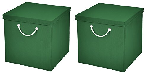2x Aufbewahrungs Korb Dunkelgrün Faltbox 30 x 30 x 30 cm Regalkorb von Stick&Shine faltbar mit Kordel und mit Deckel 2x Aufbewahrungs Korb Dunkelgrün Faltbox 30 x 30 x 30 cm Regalkorb von Stick&Shine faltbar mit Kordel und mit Deckel von Stick&Shine