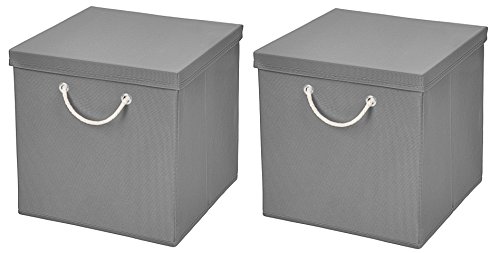 2x Aufbewahrungs Korb Hellgrau Faltbox 30 x 30 x 30 cm Regalkorb von Stick&Shine faltbar mit Kordel und mit Deckel 2x Aufbewahrungs Korb Hellgrau Faltbox 30 x 30 x 30 cm Regalkorb von Stick&Shine faltbar mit Kordel und mit Deckel von Stick&Shine