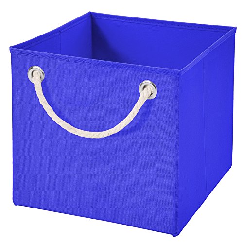 Stick&Shine 1x Aufbewahrungs Korb Blau Faltbox 15 x 15 x 15 cm Regalkorb faltbar mit Kordel von Stick&Shine