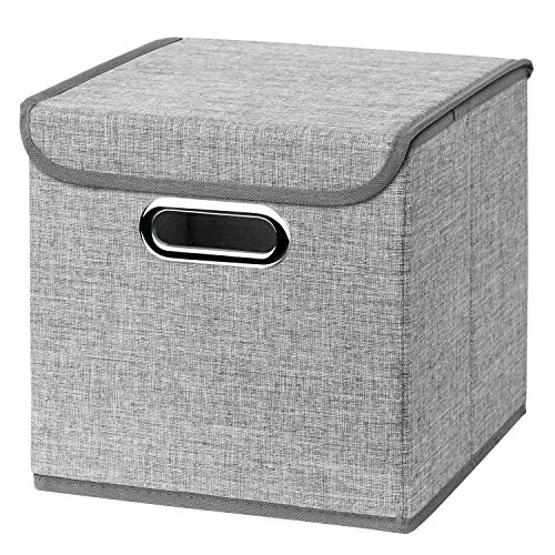 Stick&Shine 1x Aufbewahrungs Korb Hellgrau Faltbox 25 x 25 x 25 cm Regalkorb faltbar, mit Deckel Stick&Shine 1x Aufbewahrungs Korb Hellgrau Faltbox 25 x 25 x 25 cm Regalkorb faltbar, mit Deckel von Stick&Shine