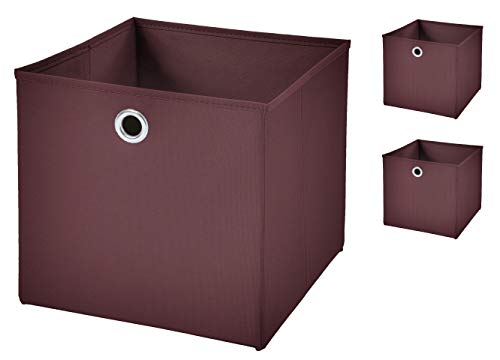 Stick&Shine 3x Aufbewahrungs Korb Braun Faltbox 32 x 32 x 32 cm Regalkorb faltbar von Stick&Shine