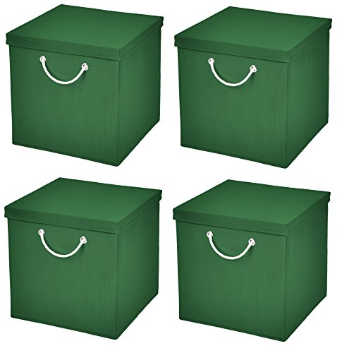 Stick&Shine 4x Aufbewahrungs Korb Dunkelgrün Faltbox 30 x 30 x 30 cm Regalkorb faltbar mit Kordel und mit Deckel Stick&Shine 4x Aufbewahrungs Korb Dunkelgrün Faltbox 30 x 30 x 30 cm Regalkorb faltbar mit Kordel und mit Deckel von Stick&Shine