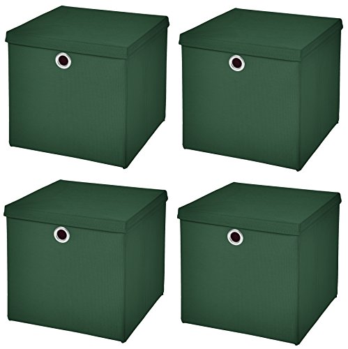 Stick&Shine 4x Aufbewahrungs Korb Dunkelgrün Faltbox 33 x 33 x 33 cm Regalkorb faltbar mit Deckel Stick&Shine 4x Aufbewahrungs Korb Dunkelgrün Faltbox 33 x 33 x 33 cm Regalkorb faltbar mit Deckel von Stick&Shine