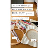 Diy Stickset Einsteiger | Kreativ Werden Selbst Gestalten Jetzt Auch in Gr. 13 cm Blumenbuchstaben Initial ~ Geschenk Zur Geburt von StickDoch