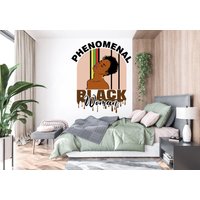 Afro Girl Schöne Beauty Frau Smart Diva Confidence Freedom African American Wandtattoa Wandkunst Schwarz Aufkleber 181Ez von StickOshop