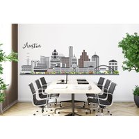 Austin Sky Line, City Skyline Wandkunst Stadt Wandsticker Vinyl Aufkleber Wall Art Wanddekoration 290Ez von StickOshop