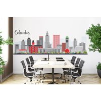 Columbus Sky Line, City Skyline Wandkunst Stadt Wandsticker Vinyl Aufkleber Wall Art Wanddekoration 296Ez von StickOshop