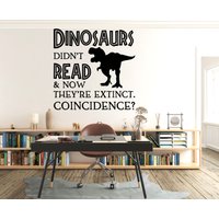 Dino Don't Read Buchliebhaber Zitate Bücher Wandtattoo Wandkunst Geschenke Buch Wanddekoration Vinyl 137Ez von StickOshop