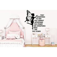 Fairy Wandtattoa Märchen Zitate Wandsticker Fee Wandkunst, Mädchenzimmer Dekor, Mädchen Geschenke Wandtatto, Wand Vinyl 428Ez von StickOshop