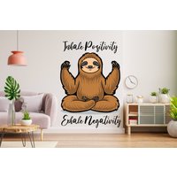 Faultier Yoga Wandtattoal, Wanddeko, Inhale Exhale Wanddeko Wandsticker Aquarell, Schlafzimmer 725Ez von StickOshop