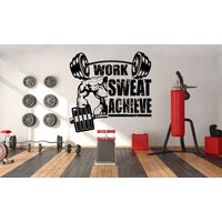 Fitness Wandbild Gym Wandaufkleber Spruch Vinyl Aufkleber Wandkunst Wanddeko Home Crossfit Wandtattoa 067Ez von StickOshop