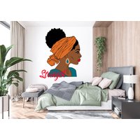 God Is My Strength Afro Beauty Woman Smart Diva Confidence Freedom African American Girl Wandtattoa Wandkunst Schwarz Aufkleber 163Ez von StickOshop