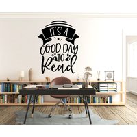 Good Day To Read Bücher Liebhaber Zitate Wandaufkleber Wandkunst Buchliebhaber Geschenke Buch Wandsticker Wanddekoration Vinyl 119Ez von StickOshop