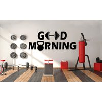 Good Morning Gym Buddy Fitness Wandbild Wandsticker Spruch Vinyl Aufkleber Wall Art Wand Dekor Home Crossfit 257Ez von StickOshop