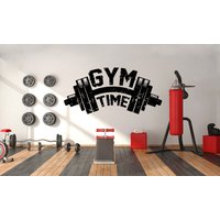 Gym Time Aufkleber Fitness Wandbild Wanddekoration Home Crossfit Wandaufkleber Mädchen Geschenke Workout Muskel Motivation 039Ez von StickOshop