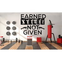 Gym Wandsticker Spruch Vinyl Aufkleber Fitness Wall Art Wand Dekor Home Crossfit Wandtattoal Mädchen Geschenk Workout 079Ez von StickOshop