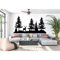 Hirsch Wald Wandtattoo Waldbaum Wandsticker Bauernhof 504Ez von StickOshop