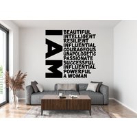 I Am Beautiful, Intelligent Leidenschaftlicher Erfolg Afro Schwarz Wandtattoo Schönheit African Diva Confidence American Stickers 237Ez von StickOshop