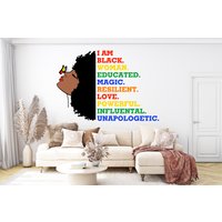 Ich Bin Wunderschön, Intelligente Leidenschaft Erfolgreiche Afro Black Wandtatto Beauty African Diva Confidence American Sticker 692Ez von StickOshop