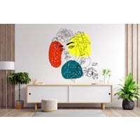 Line Art Wandtattoo, Frauen Art, Moderne Mid Century Wandkunst, Wanddeko Boho Wandtattoo Totenkopf Dekor Schlafzimmer 658Ez von StickOshop