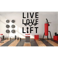 Live Love Loft Gym Wandsticker Spruch Vinyl Aufkleber Fitness Wand Kunst Dekor Home Crossfit Wandtattoal Mädchen Geschenk 081Ez von StickOshop