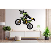 Motocross Wandtattoa Dirt Bike Rider Wandtatto Motorrad Wanddeko Wandsticker Kinderzimmer Schlafzimmer Dekor 644Ez von StickOshop