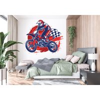 Motocross Wandtattoa Dirt Bike Rider Wandtatto Motorrad Wanddeko Wandsticker Kinderzimmer Schlafzimmer Dekor 646Ez von StickOshop