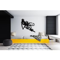 Motocross Wandtattoo Dirt Bike Rider Wandaufkleber Motorrad Wanddeko Sg 2006 von StickOshop