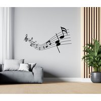 Musik Wandtattoa Musiknoten Wanddeko Musiker Wandtatto Sg1951 von StickOshop