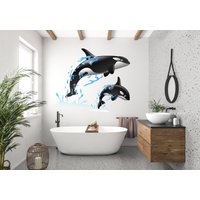 Orca Wandtattoa, Wal Wanddeko, Wanddeko Badezimmer Wandtatto Meer Dekor Wanddekoration Schlafzimmer 455Ez von StickOshop