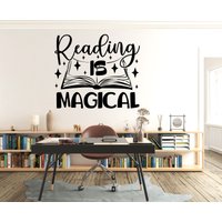 Reading Is Magical Buchliebhaber Zitate Bücher Wandtattoos Wandkunst Geschenke Buch Wandaufkleber Wanddekor Vinyl 132Ez von StickOshop