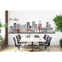 San Jose Sky Line, City Skyline Wandkunst Stadt Wandsticker Vinyl Aufkleber Wall Art Wanddekoration 291Ez von StickOshop