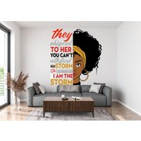 Wunderschöne Schwarze Afro Beauty Frau Smart Diva Confidence Freedom African American Girl Wandtattoa Wandkunst Schwarz Aufkleber 161Ez von StickOshop