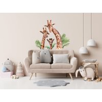 Giraffen Wand Aufkleber - Familie Kinderzimmer Aquarell Schlafzimmer von StickStickerStick